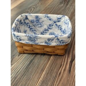 Longaberger 2001 Basket With Floral Liner 4x8.5"